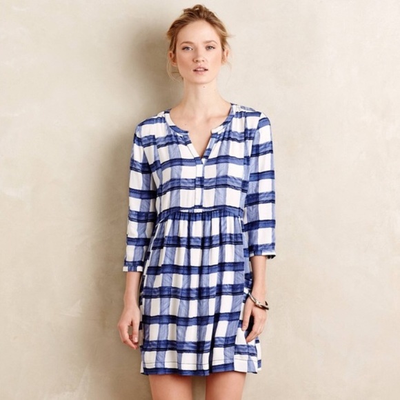 Anthropologie Dresses & Skirts - ANTHROPOLOGIE MAEVE Blue and white gingham dress
